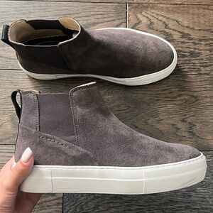 Reiss Alvie Brown Suede High Top Slip On